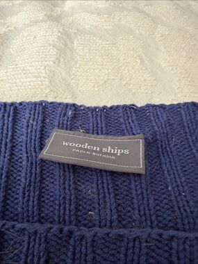 Wooden Ships Navy & Cream Striped Cowl Neck Sweater